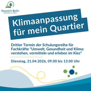 Text im Bild: Klimaanpassung für mein Quartier