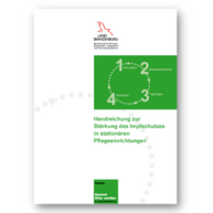 Titel der Broschüre "Handreichung zur Stärkung des Impfschutzes in stationären Pflegeeinrichtungen"