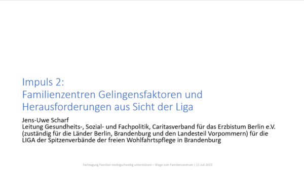 Präsentation zu Impuls 2 "Die kommunale Perspektive und Sicht der Träger am Beispiel der LIGA: Gelingensfaktoren und Herausforderungen"