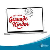 Mock-up Laptop mit Netzwerk-Logo