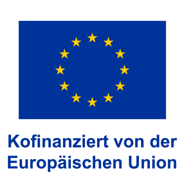 EU-Fahne und Logo "Kofinanziert von der EU"