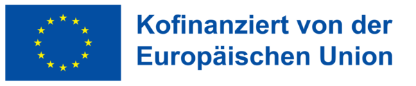 EU-Fahne und Logo "Kofinanziert von der EU"