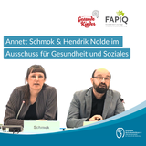 Annett Schmok und Hendrik Nolde in der Ausschuss-Sitzung
