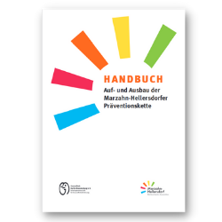 Titel der Publikation "Handbuch Auf- und Aus­bau der Marzahn-Hellersdorfer Präventionskette"