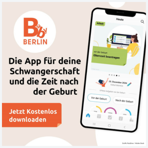 Ein Smartphone mit einem Screenshot der App